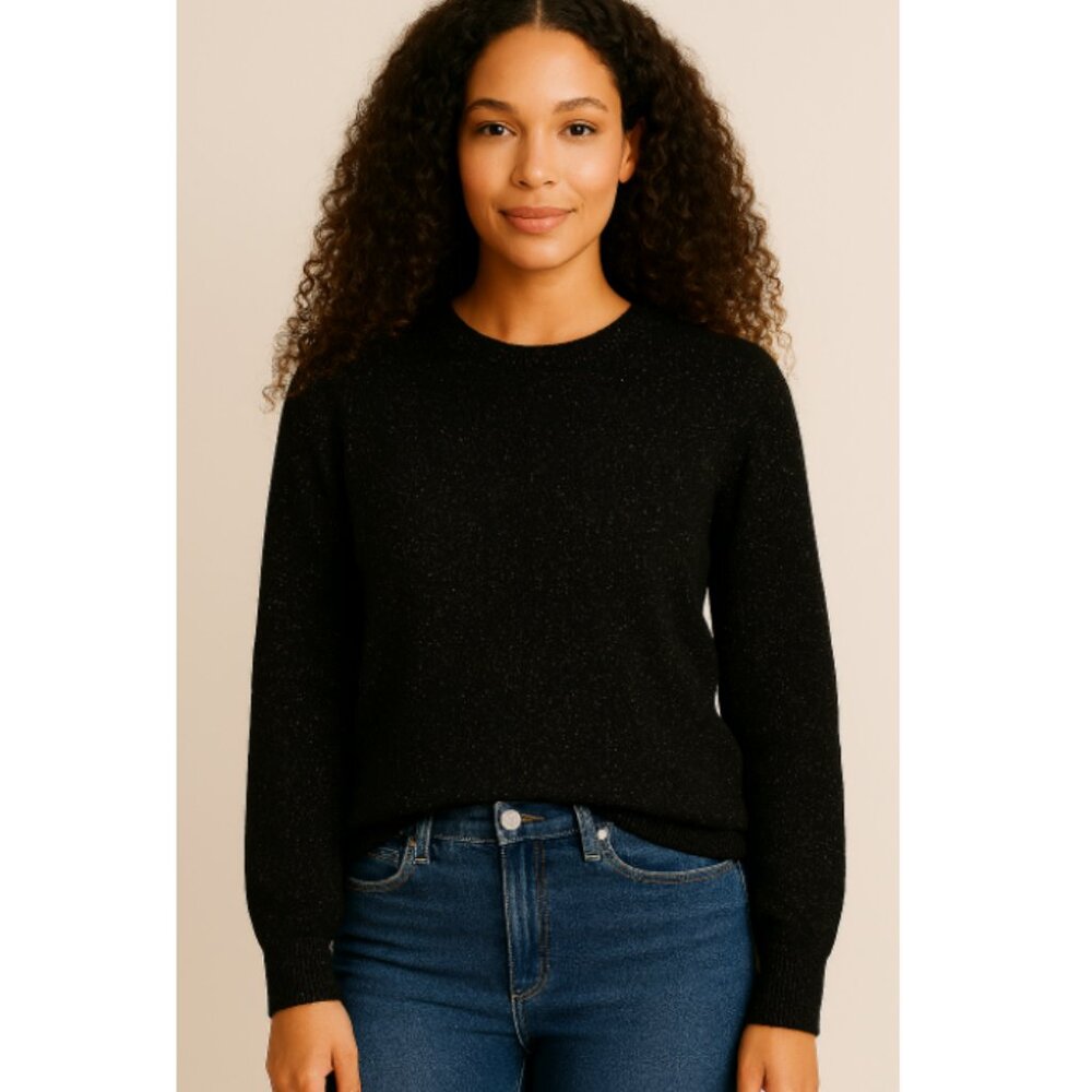 🖤 LOFT black and shiny gold long sleeve sweater- size L 🖤